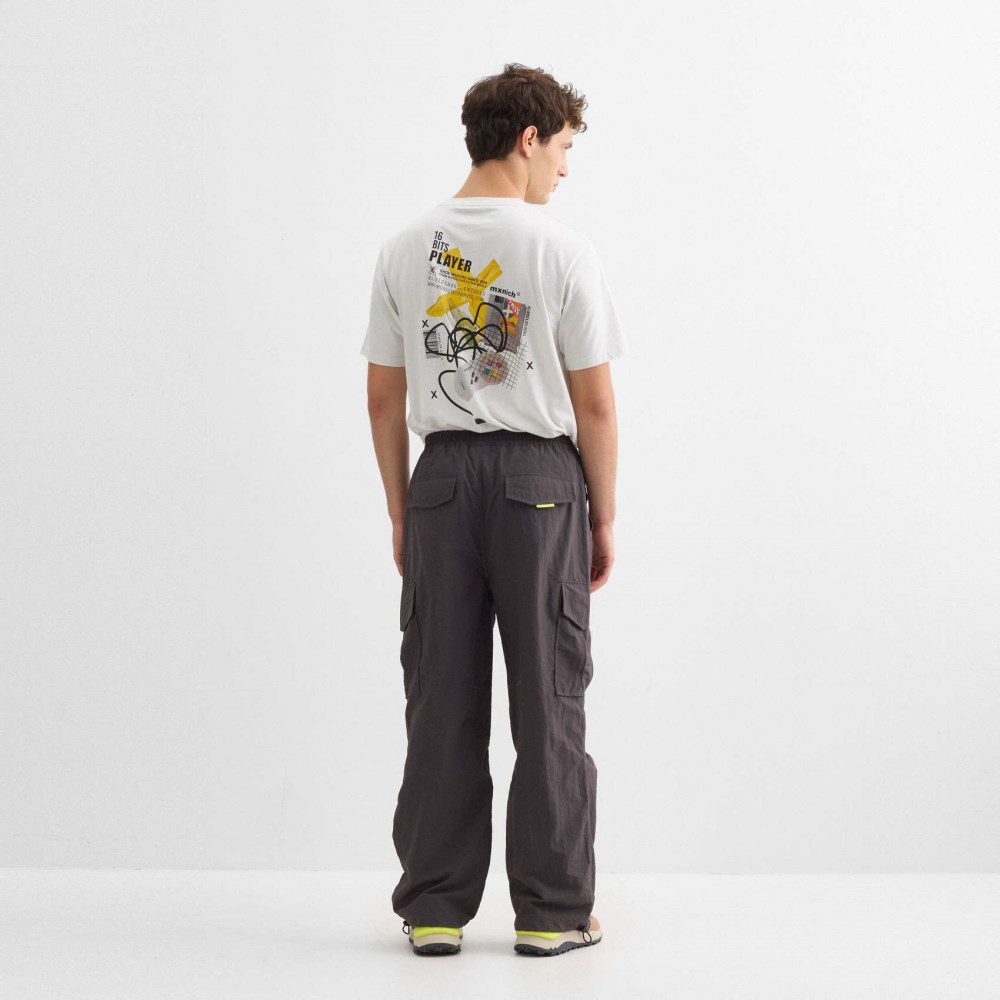 Pantalón MUNICH cargo gang streetwear de nylon antracita - GRIS