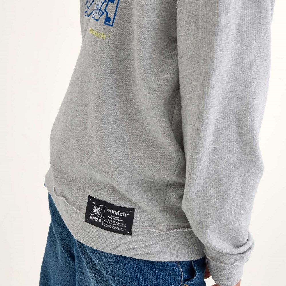 Sudadera MUNICH Space streetwear hombre de algodón gris - GRIS