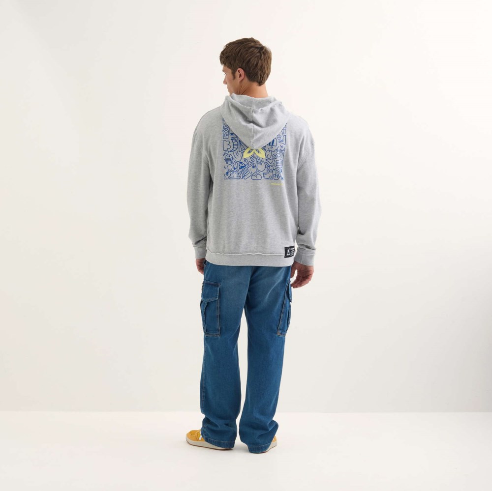 Sudadera MUNICH Space streetwear hombre de algodón gris - GRIS