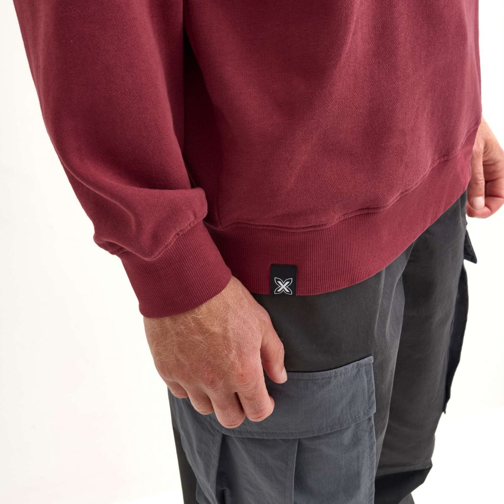 Sudadera MUNICH Bcn lifestyle hombre de algodón orgánico burdeos - ROJO