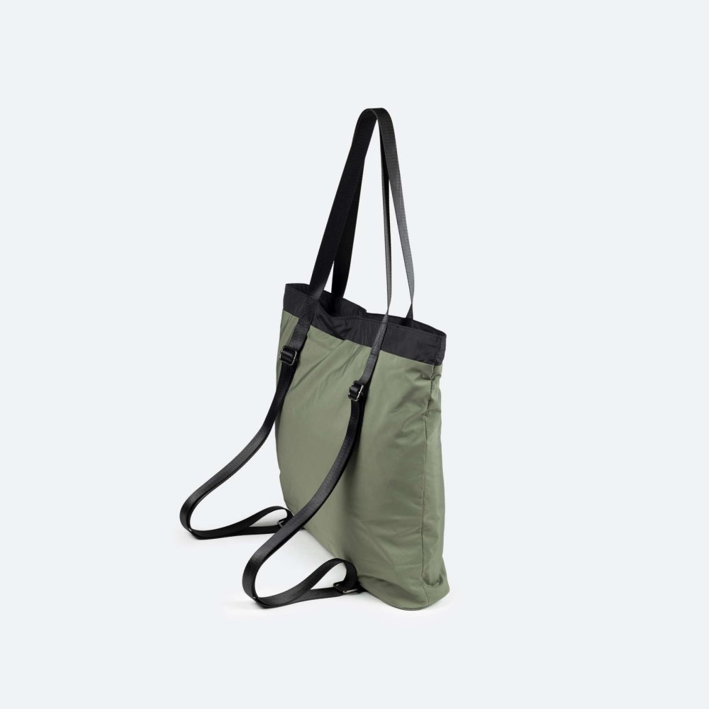 SHALLOW TOTE BACKPACK C/GREEN - VERDE