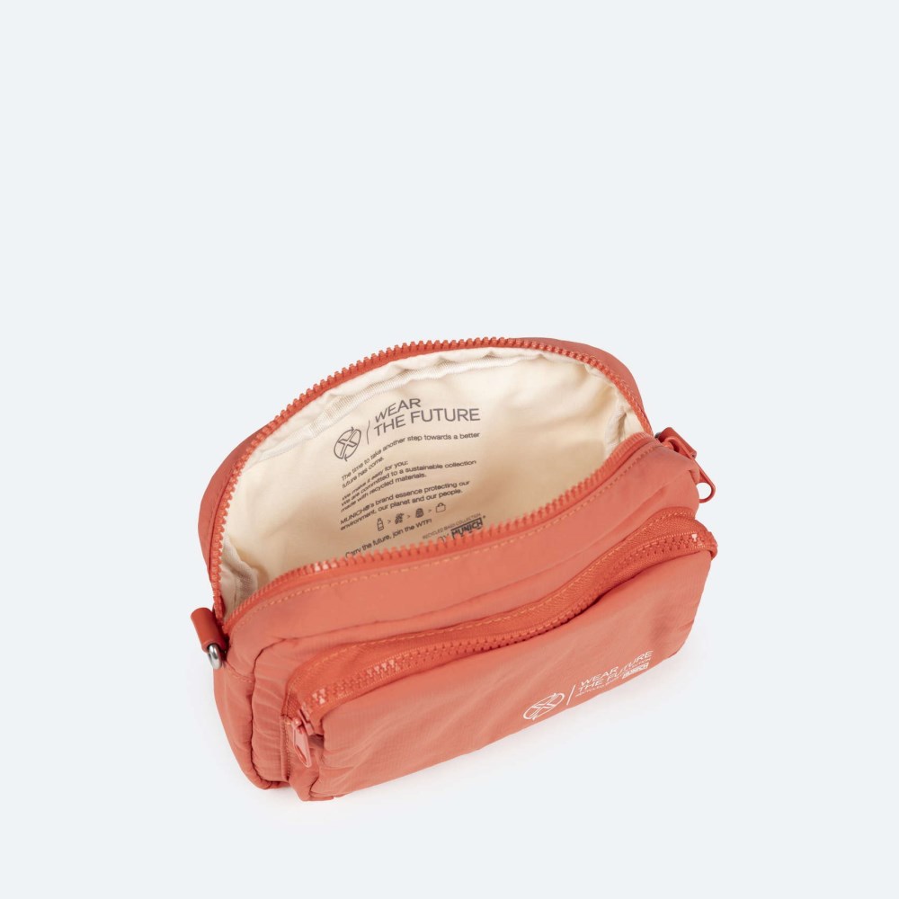 DEEP RECYCLED CROSSBODY CAMERA C/CORAL - NARANJA