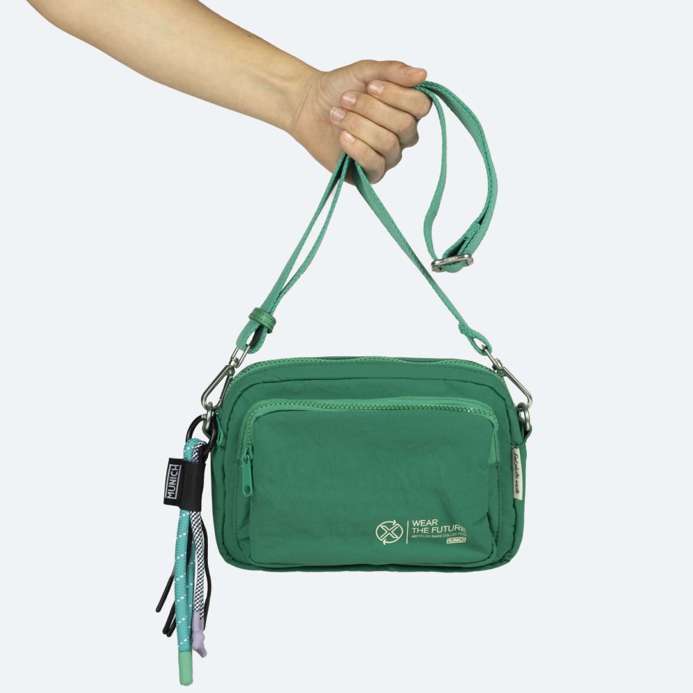 DEEP RECYCLED CROSSBODY CAMERA C/GREEN - VERDE