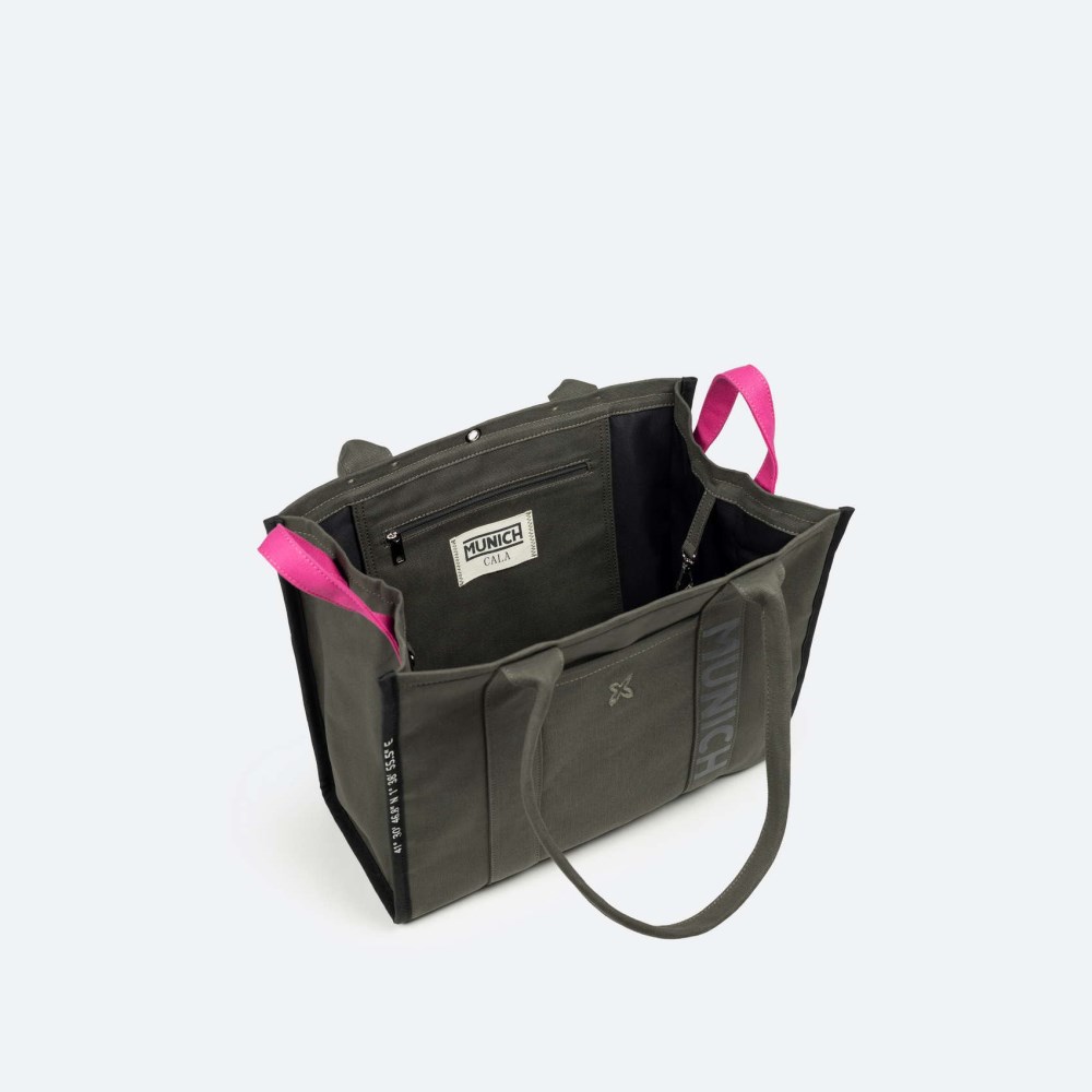 CALA SHOPPER C/KHAKI + FUCSIA - CAQUI