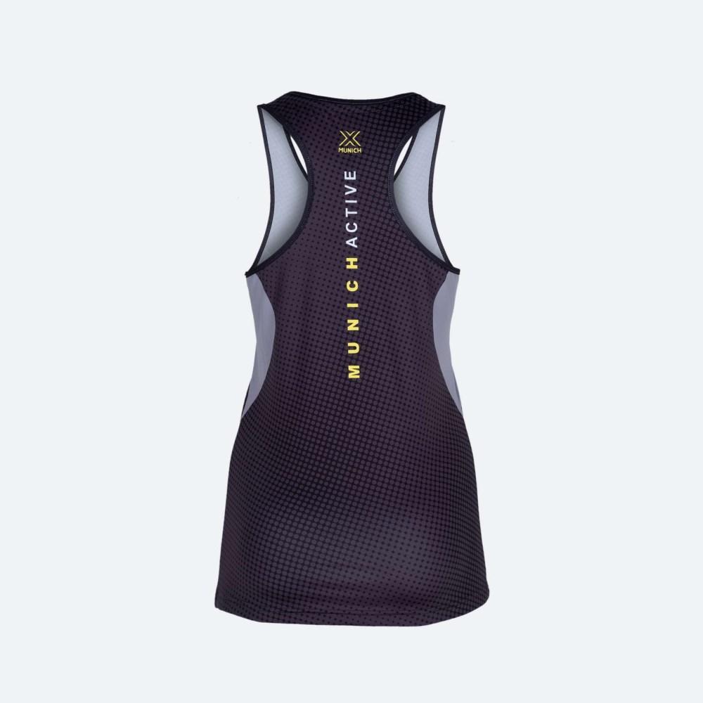 Camiseta sin mangas MUNICH Top Club de poliéster-elastano negro - NEGRO