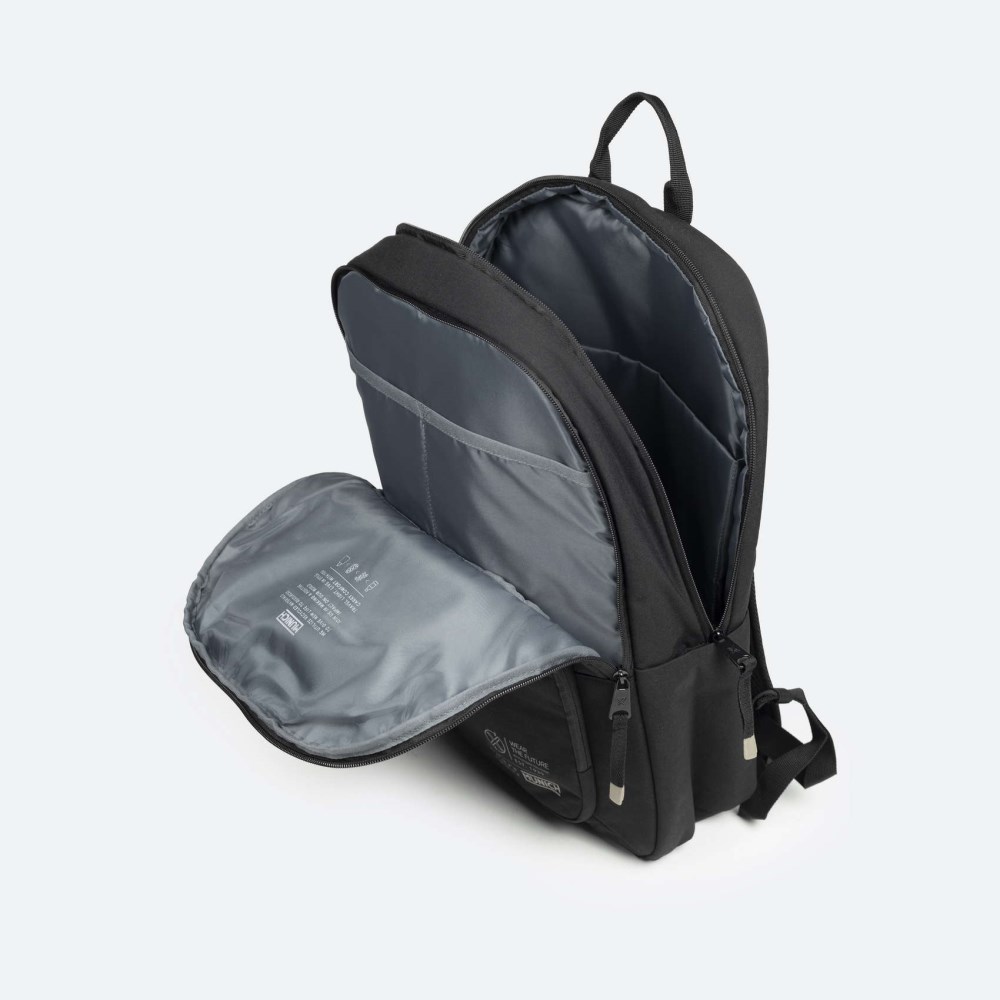 TECA RECYCLED BACKPACK DOUBLE C/BLACK - NEGRO
