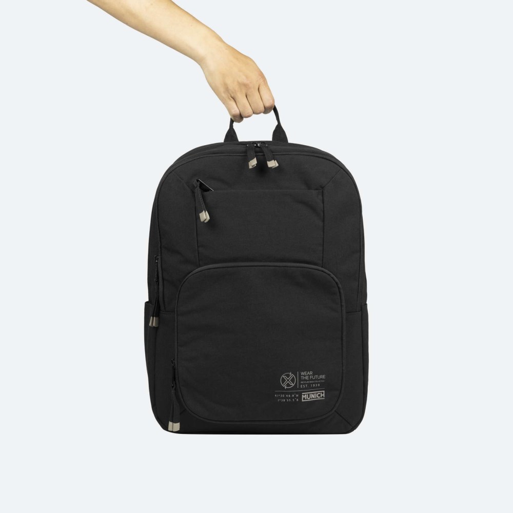 TECA RECYCLED BACKPACK DOUBLE C/BLACK - NEGRO