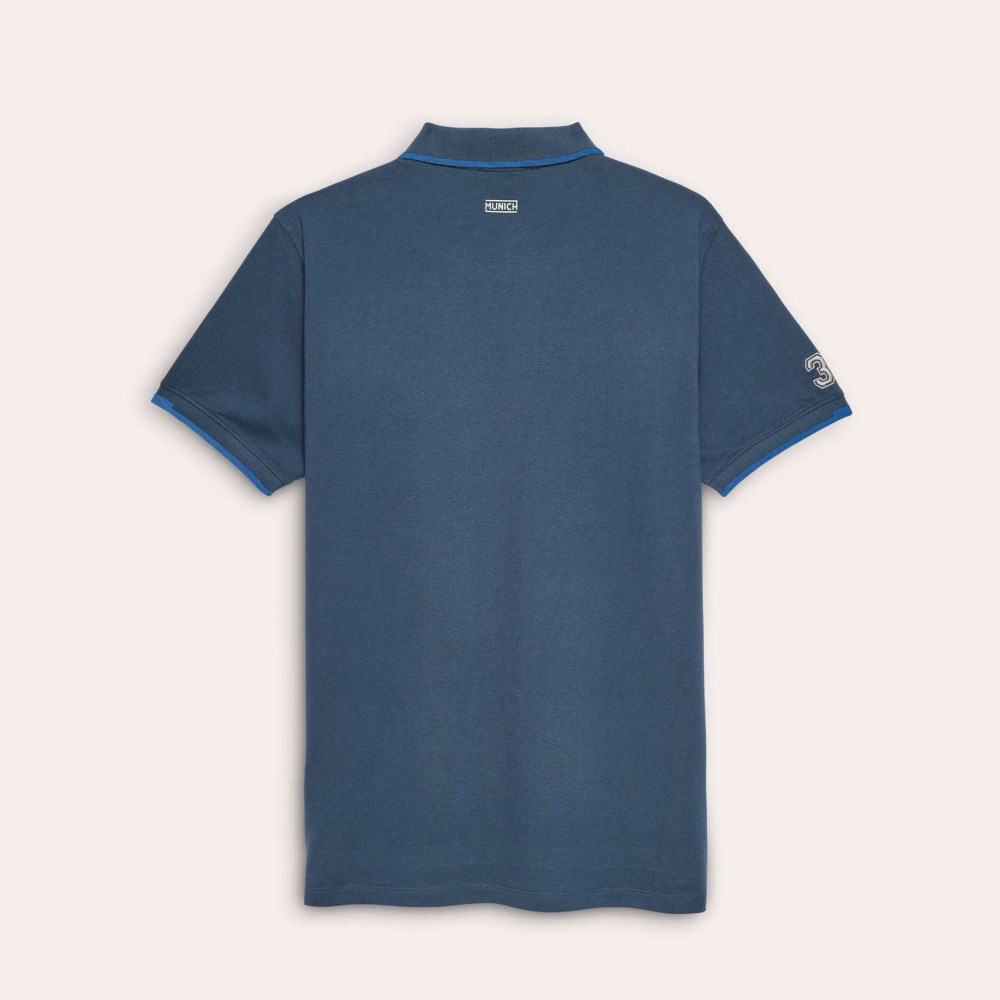 Polo MUNICH varsity lifestyle de algodón azul - AZUL