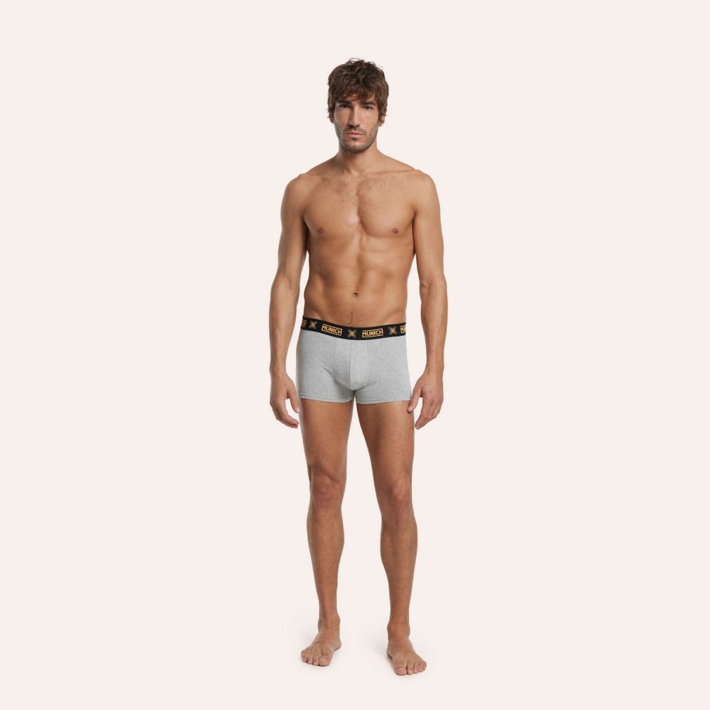 Calzonzillos MUNICH boxer de algodón-eslastano gris - 
