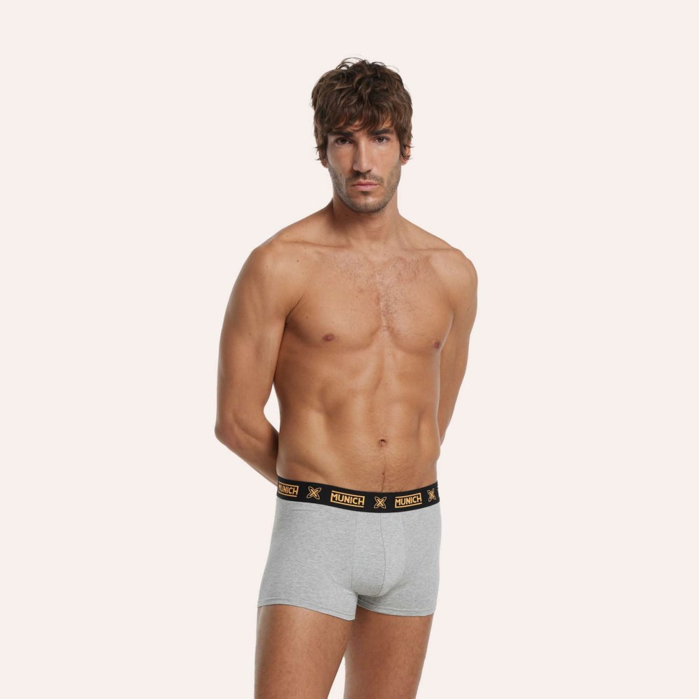 Calzonzillos MUNICH boxer de algodón-eslastano gris - 