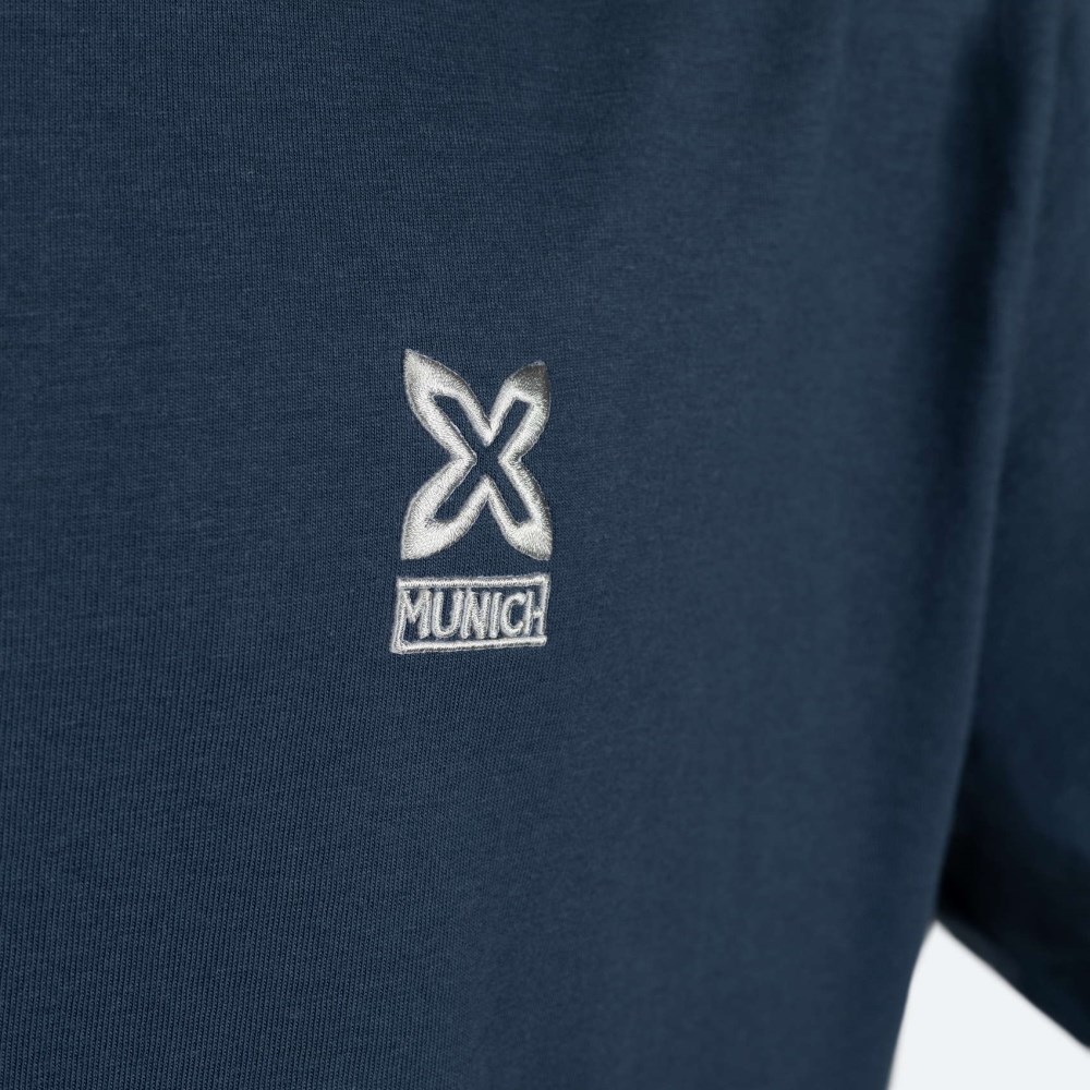 Camiseta MUNICH basica de algodón azul - AZUL