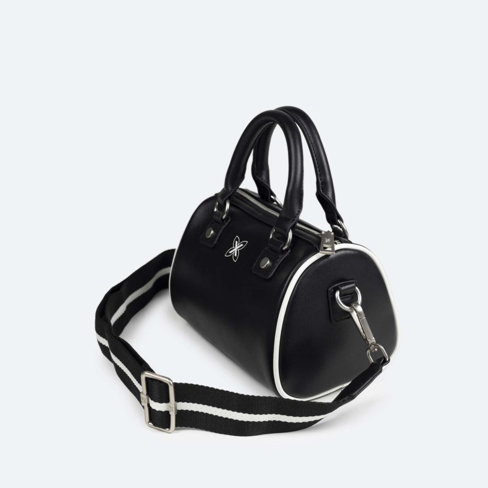COURT CROSSBODY BARREL C/BLACK - NEGRO