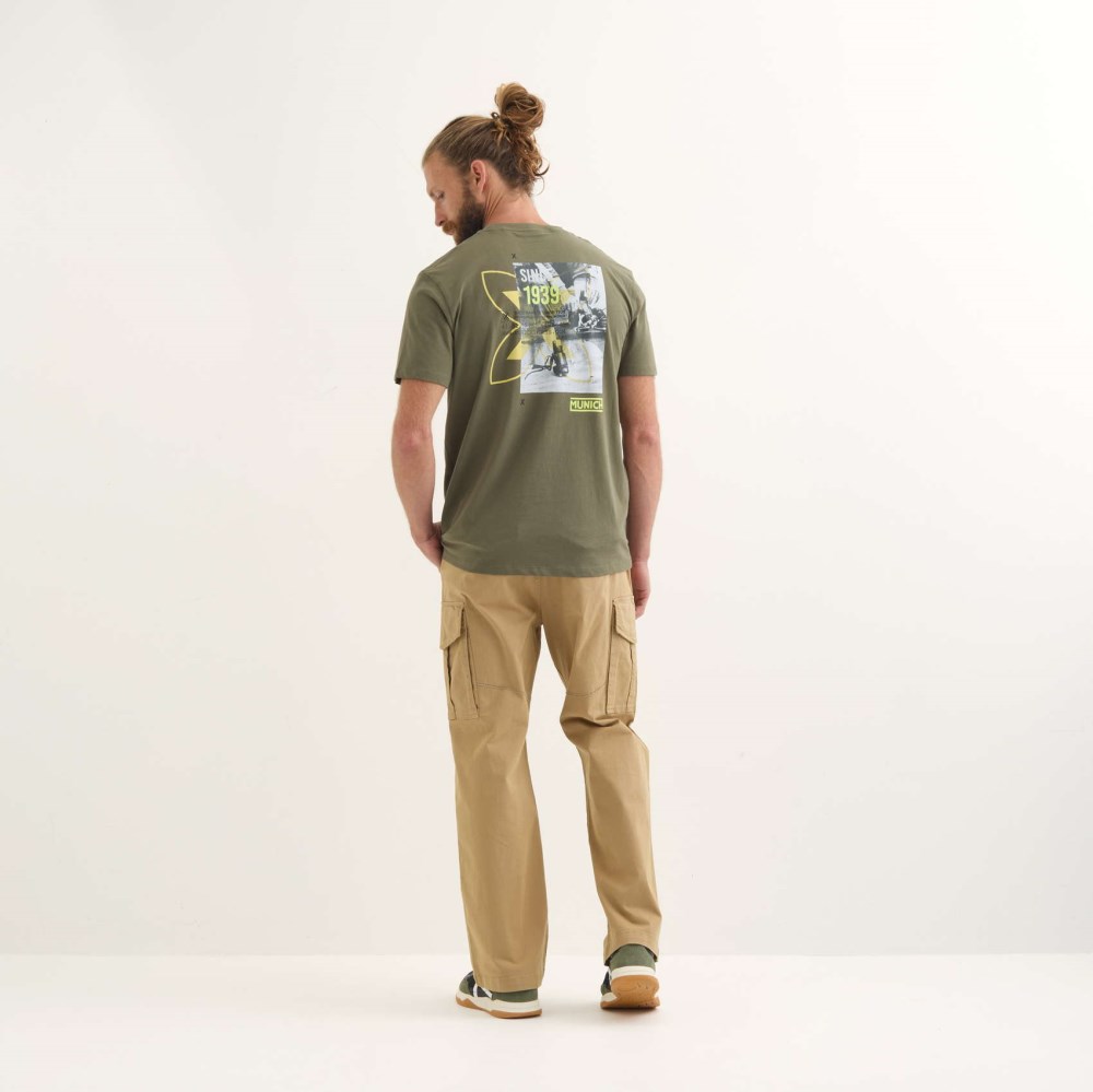 Camiseta MUNICH Brench lifestyle hombre de algodón orgánico khaki - VERDE