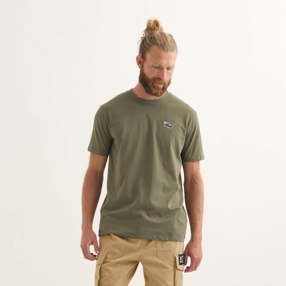 Camiseta MUNICH Brench lifestyle hombre de algodón orgánico khaki - VERDE