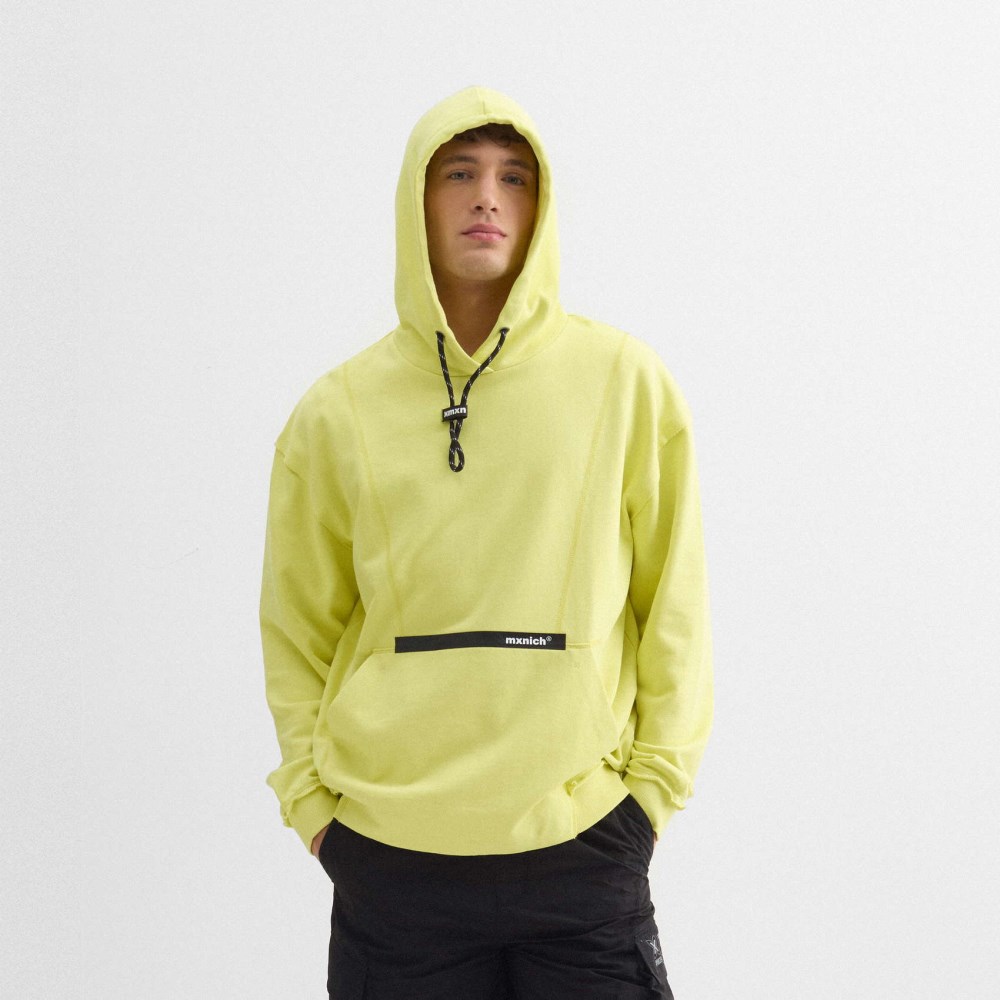 Sudadera con capucha MUNICH Galaxy streetwear de algodón orgánico lima - AMARILLO