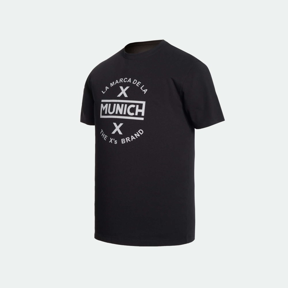 Camiseta MUNICH de algodón negra - NEGRO