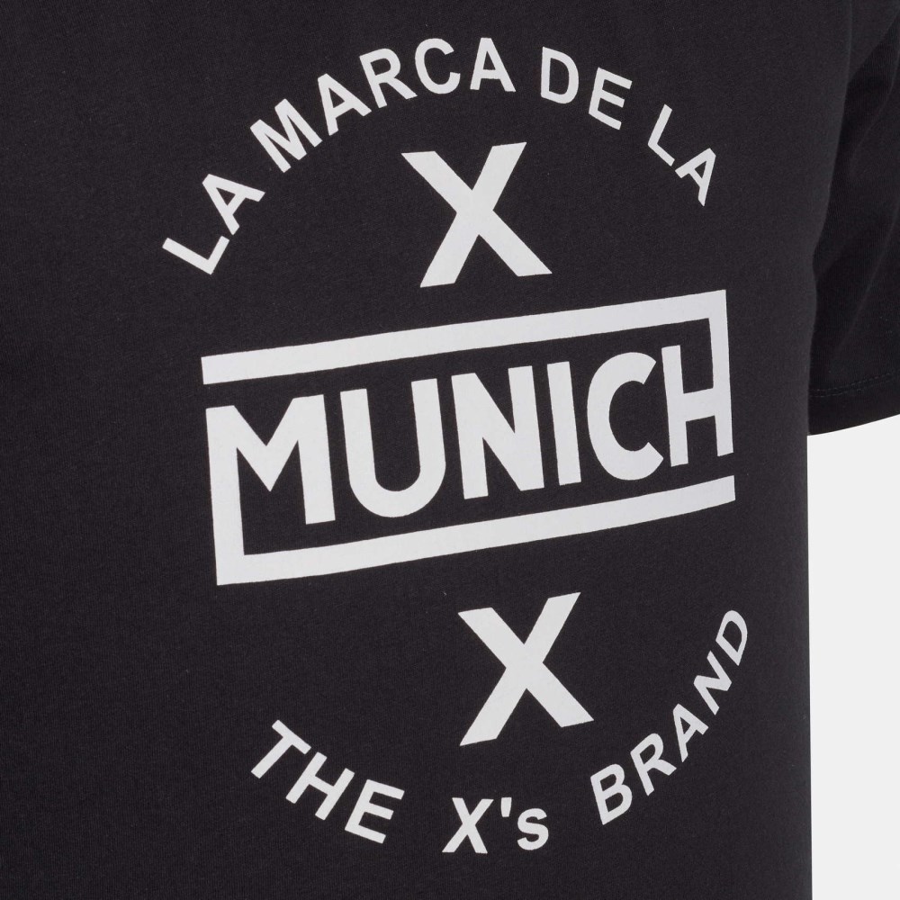 Camiseta MUNICH de algodón negra - NEGRO