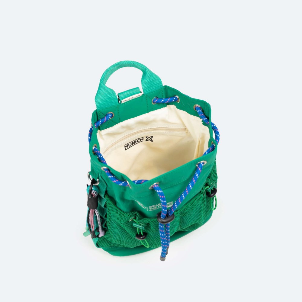 DEEP RECYCLED DRAWSTRING BACKPACK C/GREEN - VERDE