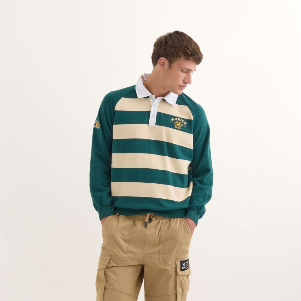 Polo MUNICH Stanford streetwear hombre de algodón orgánico verde - VERDE