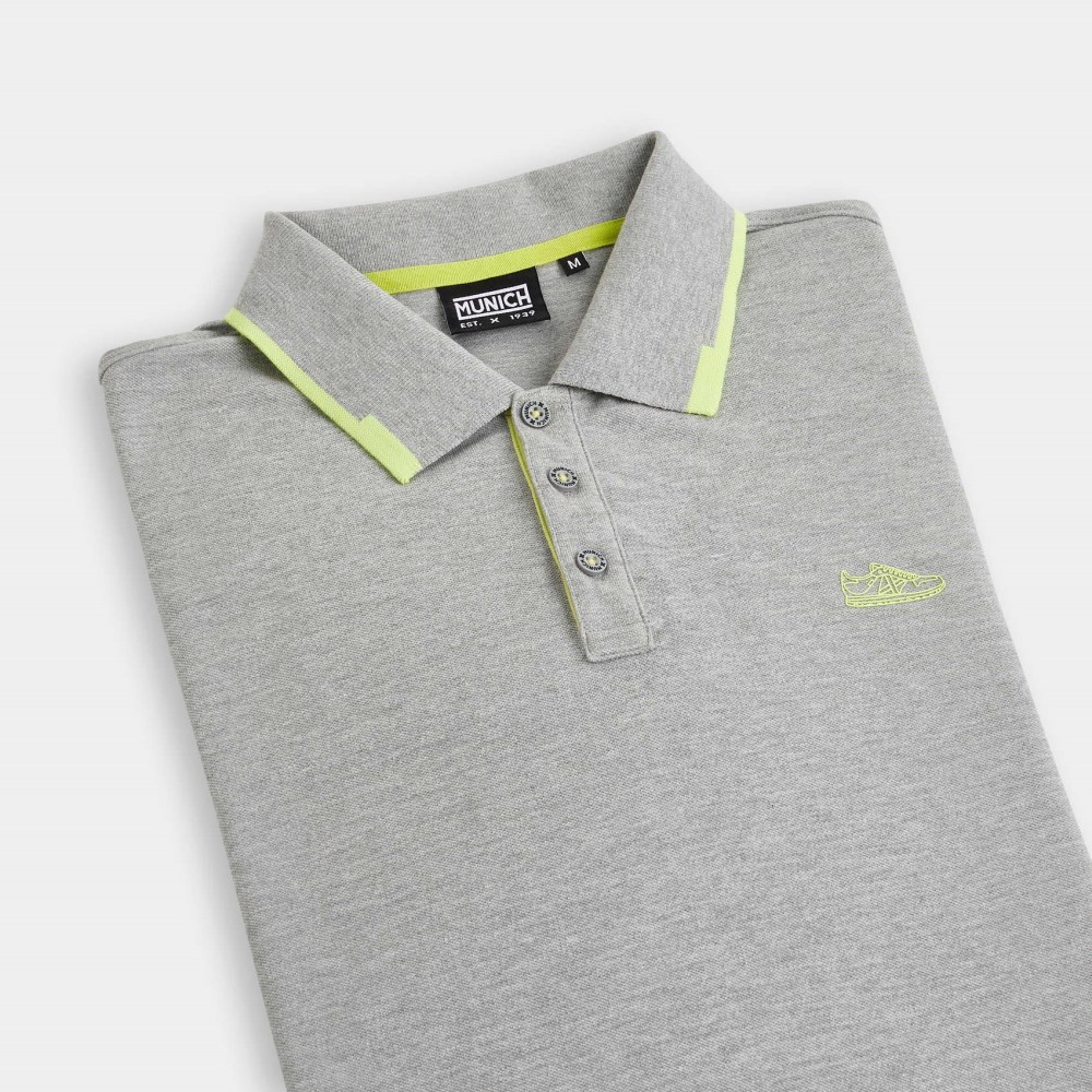 Polo MUNICH slam lifestyle de algodón organico-viscosa gris - GRIS