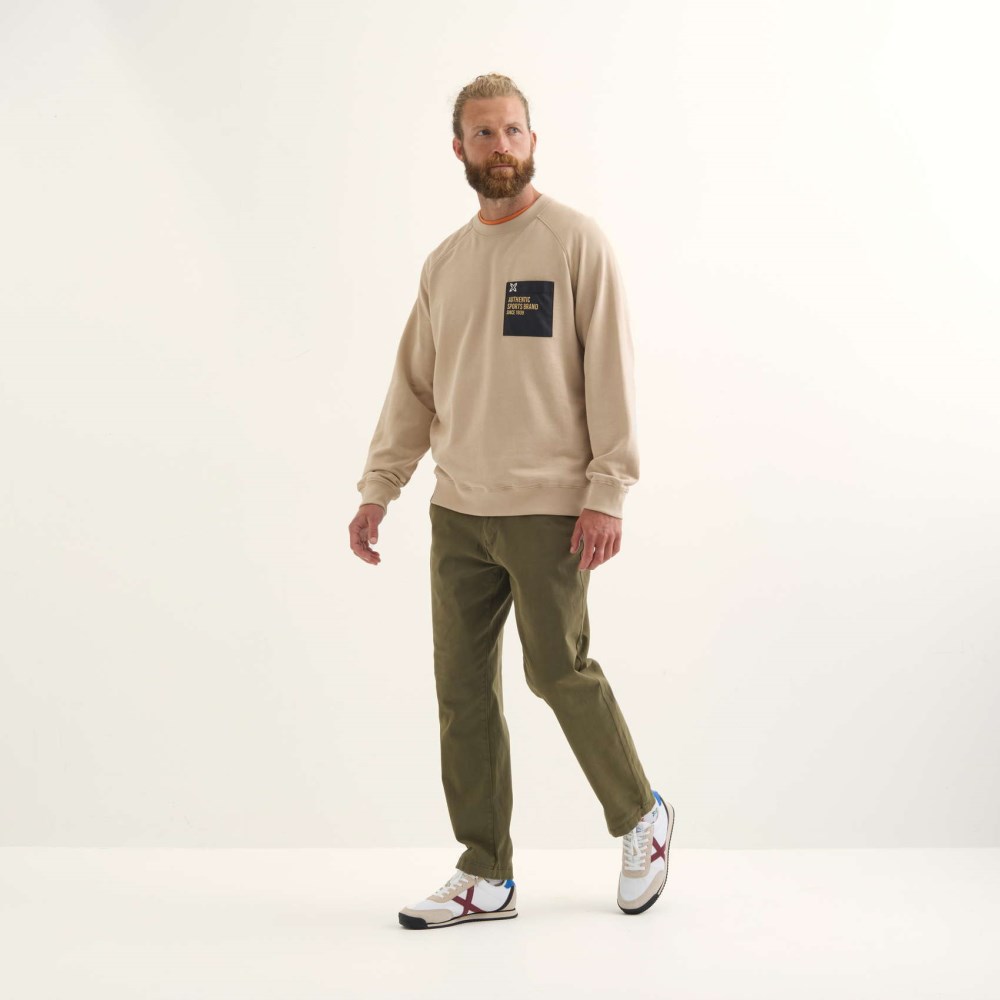 Sudadera MUNICH Revival lifestyle hombre de algodón orgánico camel - MARRÓN