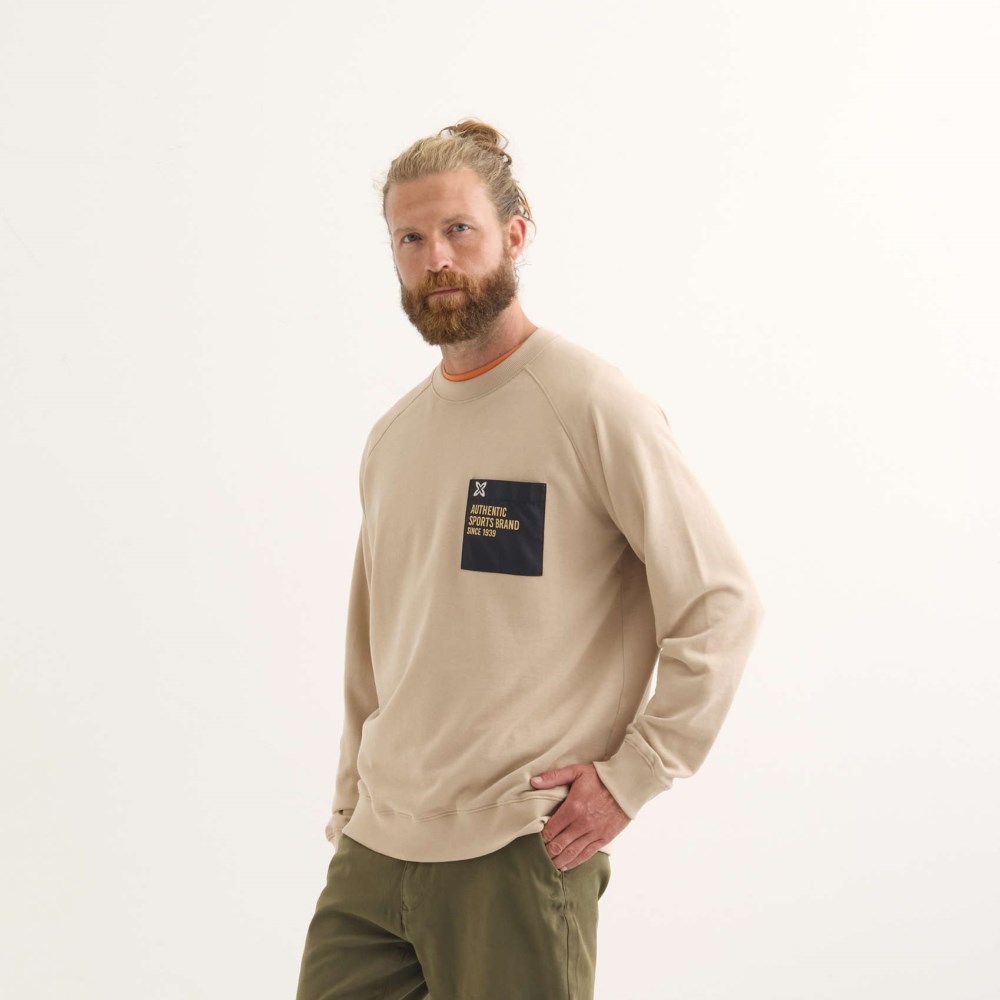 Sudadera MUNICH Revival lifestyle hombre de algodón orgánico camel - MARRÓN
