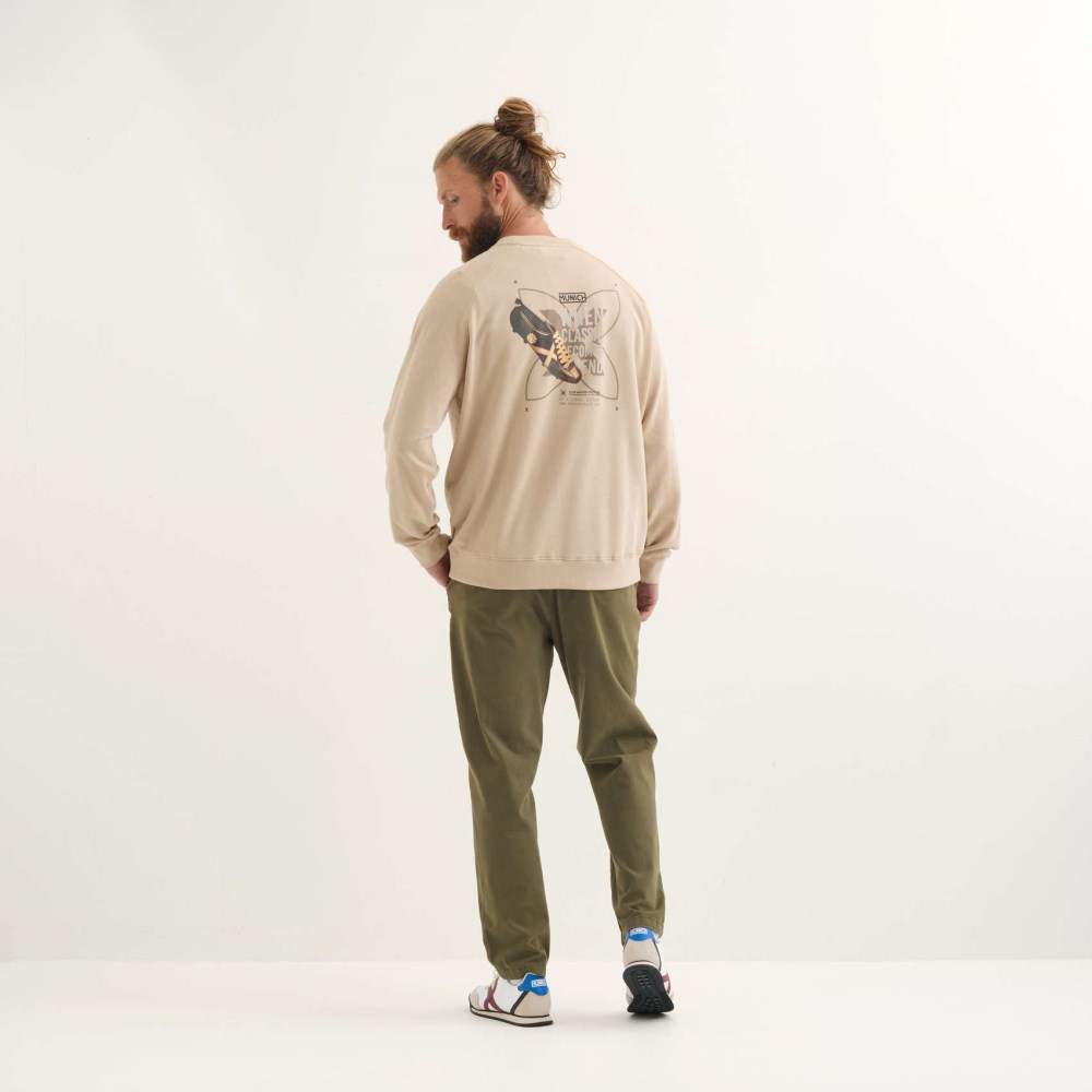 Sudadera MUNICH Revival lifestyle hombre de algodón orgánico camel - MARRÓN