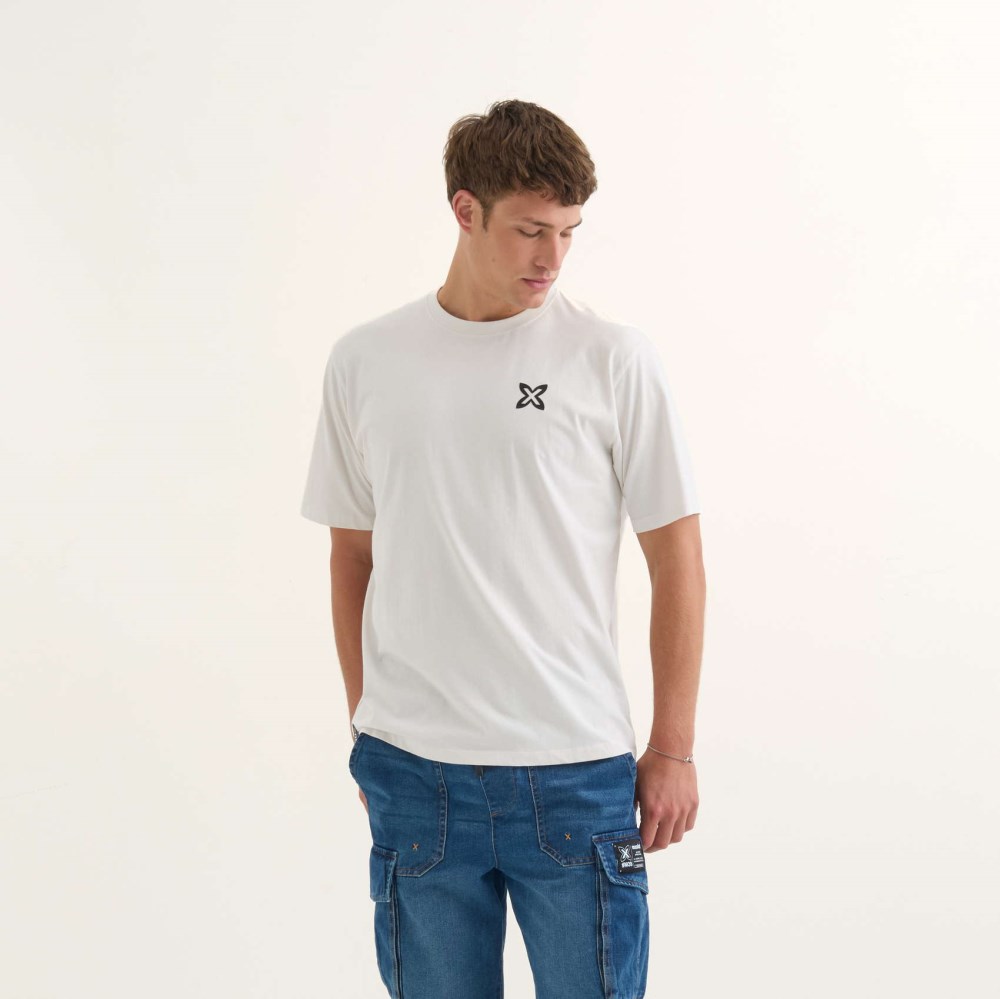 Camiseta MUNICH Skate streetwear hombre de algodón orgánico blanco - BLANCO