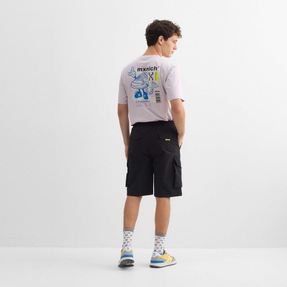 Bermuda MUNICH Trek streetwear de nylon negro - NEGRO