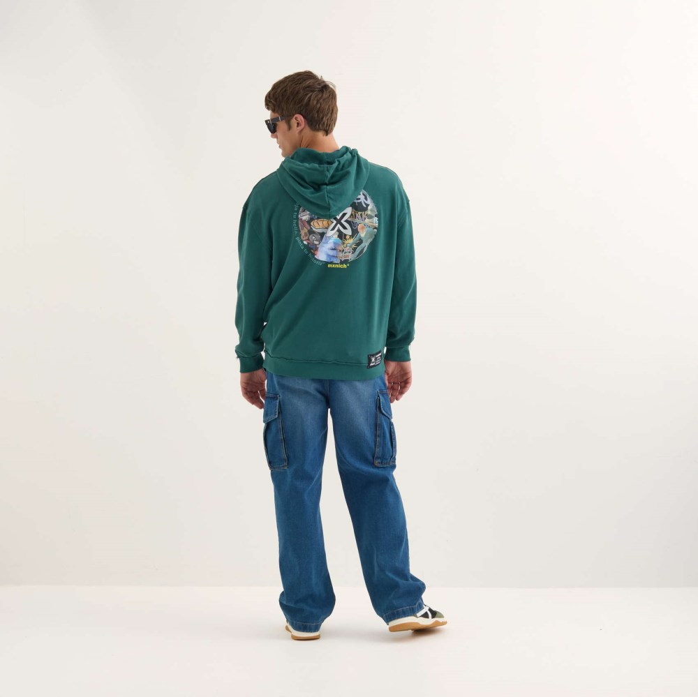Sudadera MUNICH Space streetwear hombre de algodón verde - VERDE