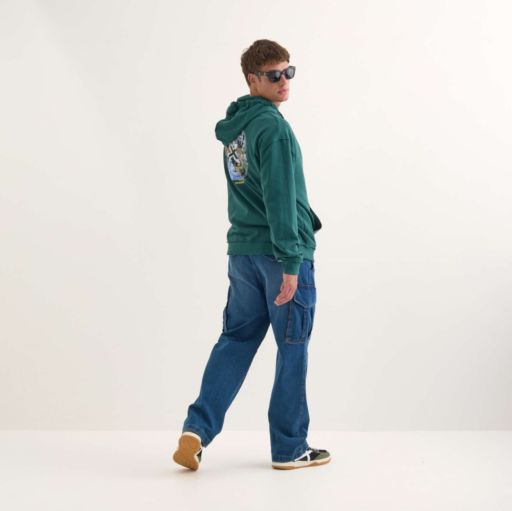 Sudadera MUNICH Space streetwear hombre de algodón verde - VERDE