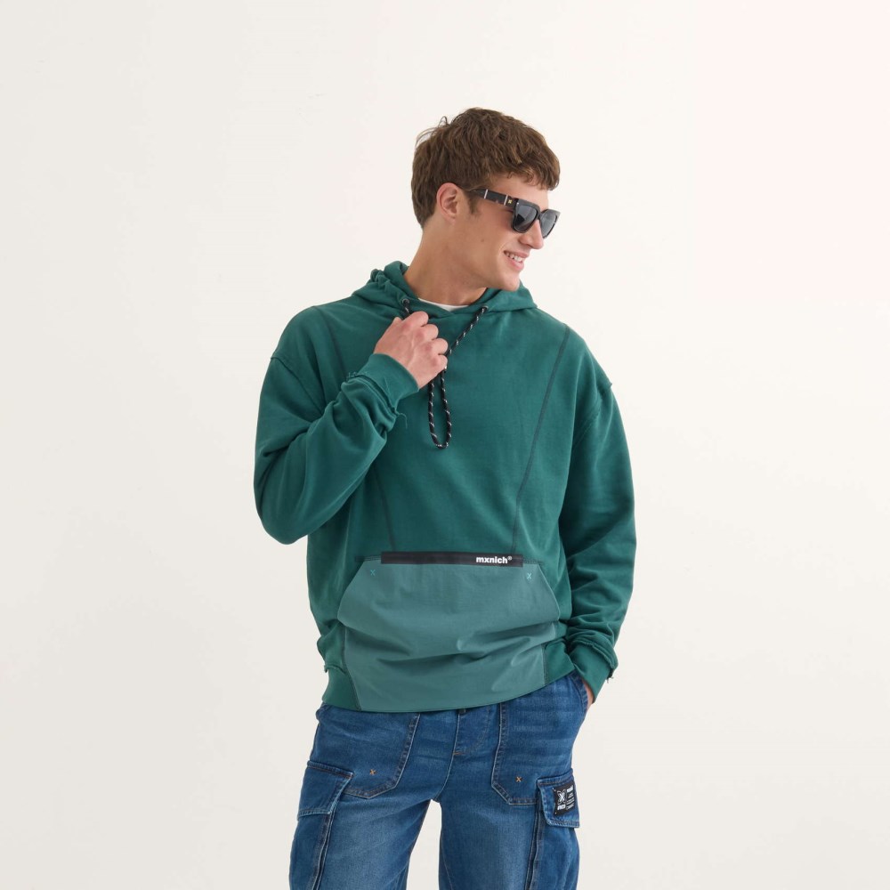 Sudadera MUNICH Space streetwear hombre de algodón verde - VERDE
