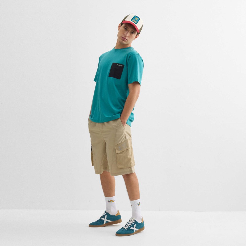 Camiseta oversize MUNICH streetwear de algodón orgánico azul - AZUL