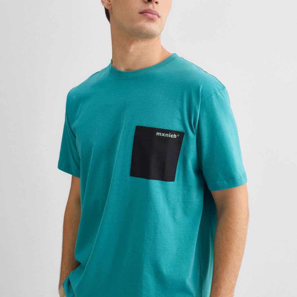 Camiseta oversize MUNICH streetwear de algodón orgánico azul - AZUL