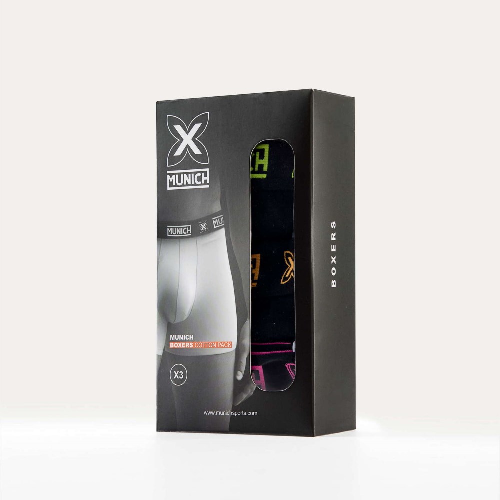 Calzonzillos MUNICH boxer de algodón-eslastano negro - 