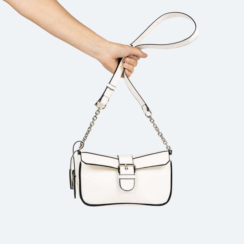 MH CROSSBODY BAGUETTE C/WHITE - BLANCO