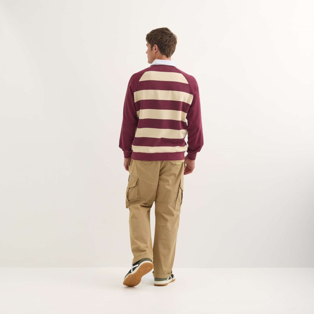 Polo MUNICH Stanford streetwear hombre de algodón orgánico burdeos - ROJO