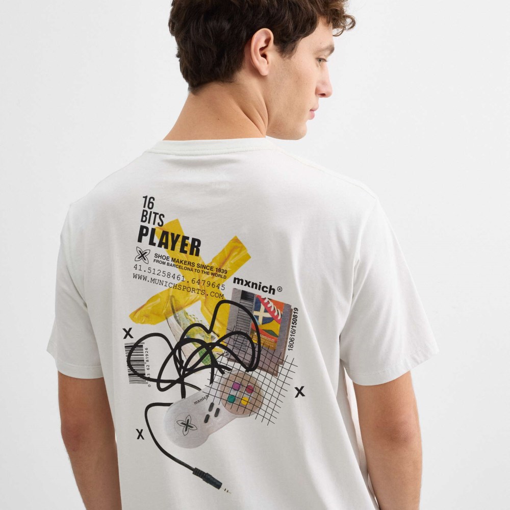 Camiseta oversize MUNICH streetwear de algodón orgánico blanca - BLANCO