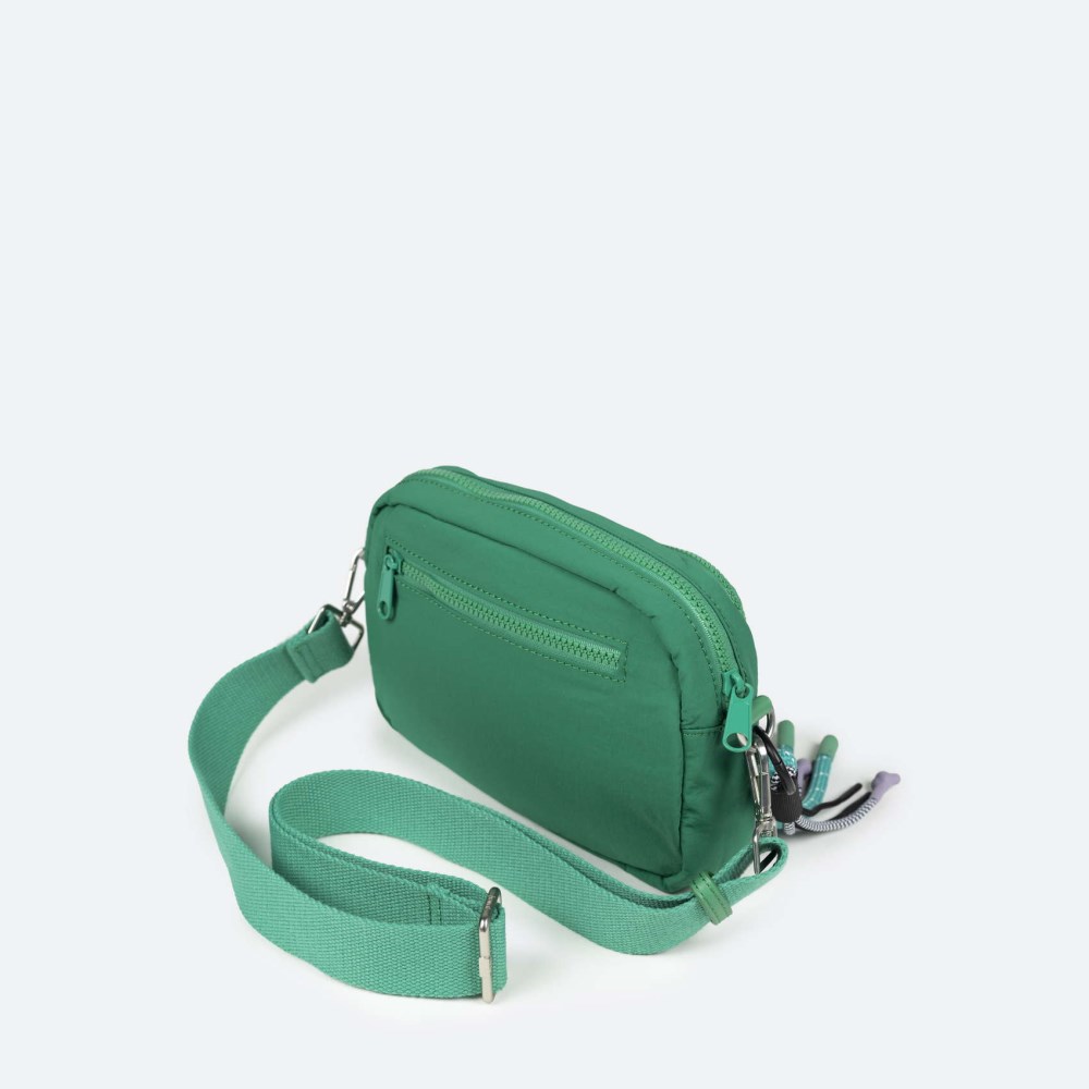 DEEP RECYCLED CROSSBODY CAMERA C/GREEN - VERDE