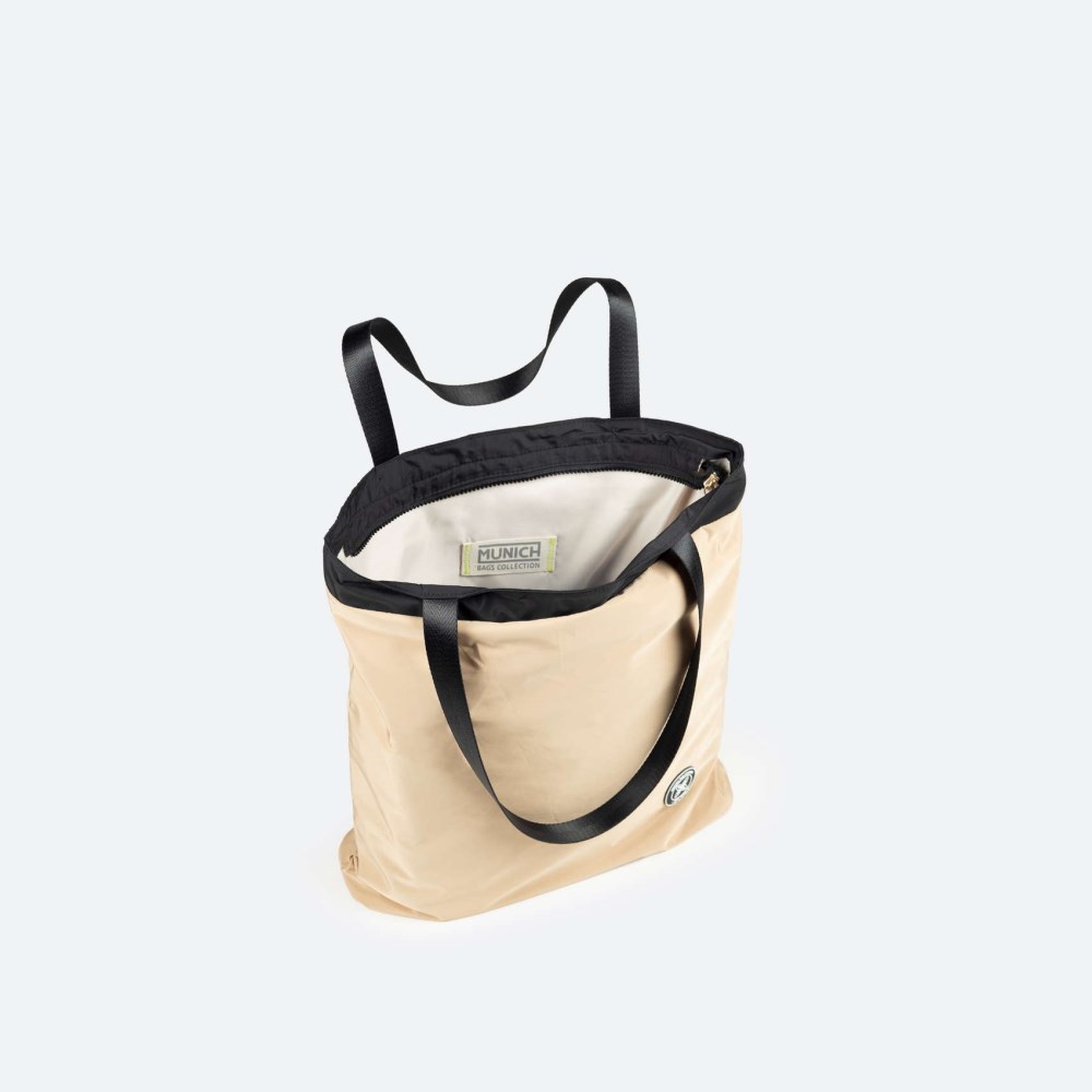 SHALLOW TOTE BACKPACK C/BEIGE - BEIGE