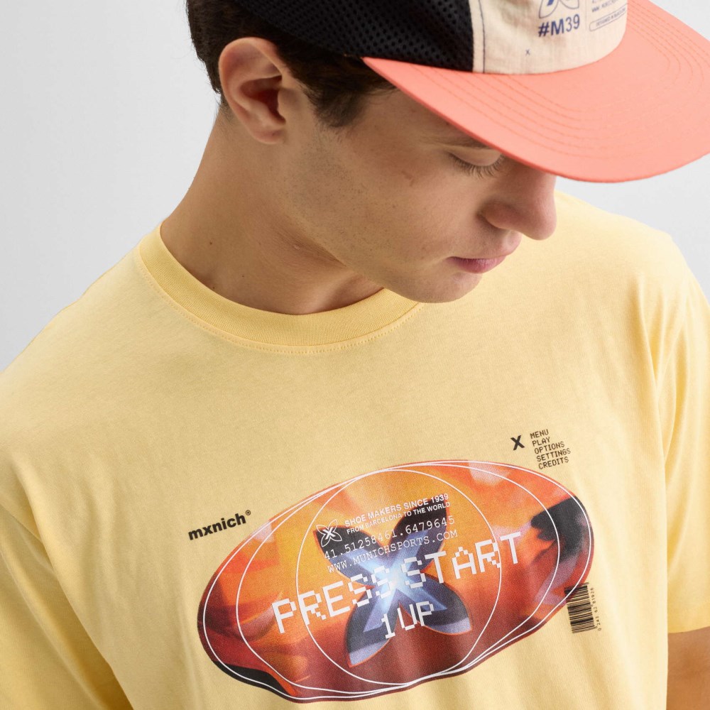 Camiseta oversize MUNICH streetwear de algodón orgánico amarillo - AMARILLO