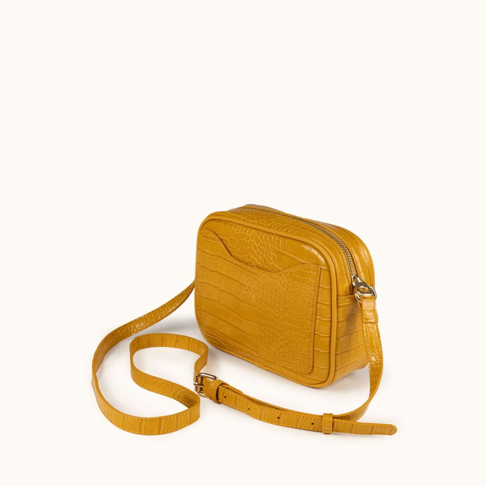 BLOCK CROCO FW25 CROSSBODY CAMERA C/MOUSTARD - AMARILLO