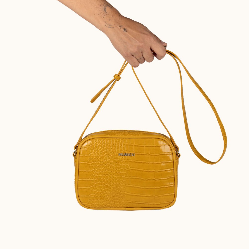 BLOCK CROCO FW25 CROSSBODY CAMERA C/MOUSTARD - AMARILLO