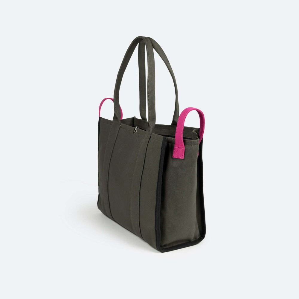 CALA SHOPPER C/KHAKI + FUCSIA - CAQUI