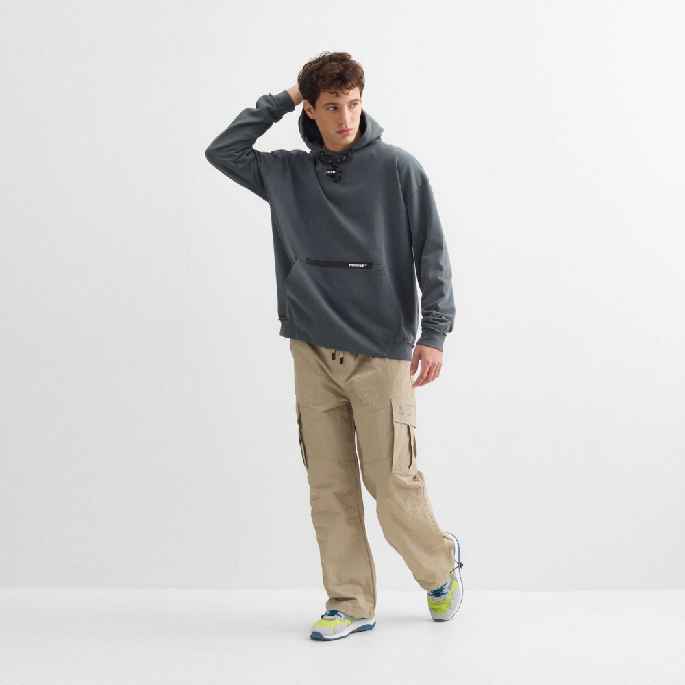 Sudadera con capucha MUNICH Galaxy streetwear de algodón orgánico antracita - NEGRO