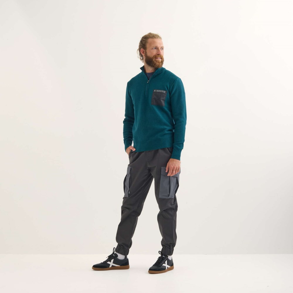 Jersey MUNICH Roma lifestyle hombre de algodón-poliéster petroleo - AZUL