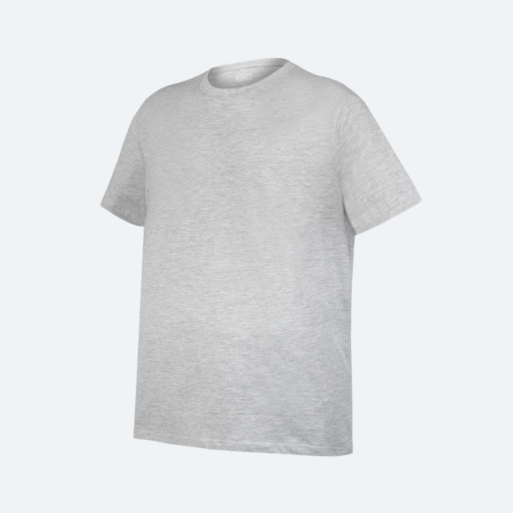 Camiseta MUNICH casual de algodón-viscosa gris - GRIS