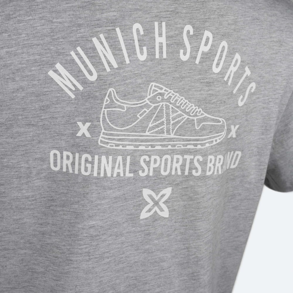 Camiseta MUNICH casual de algodón-viscosa gris - GRIS