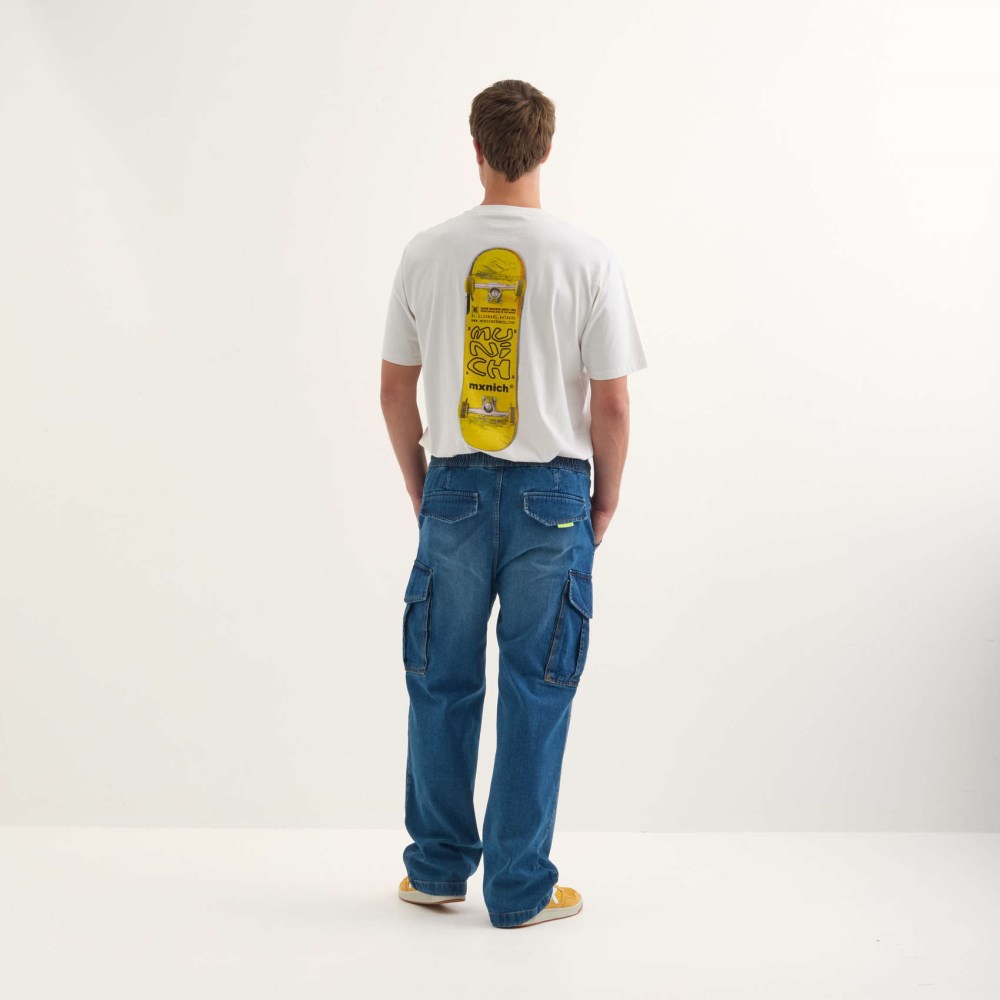 Pantalón cargo MUNICH lifesyle hombre de algodón denim - AZUL