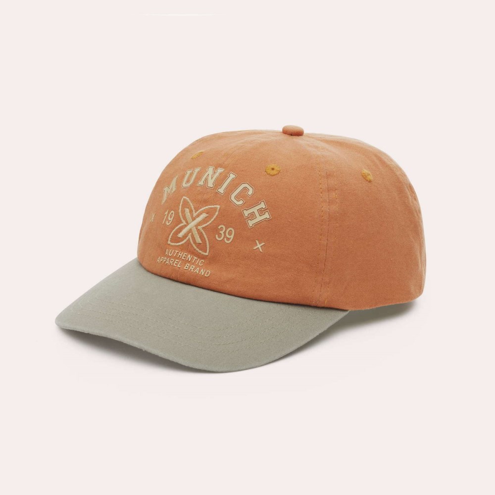 Gorra MUNICH varsity lifestyle de algodón naranja - NARANJA